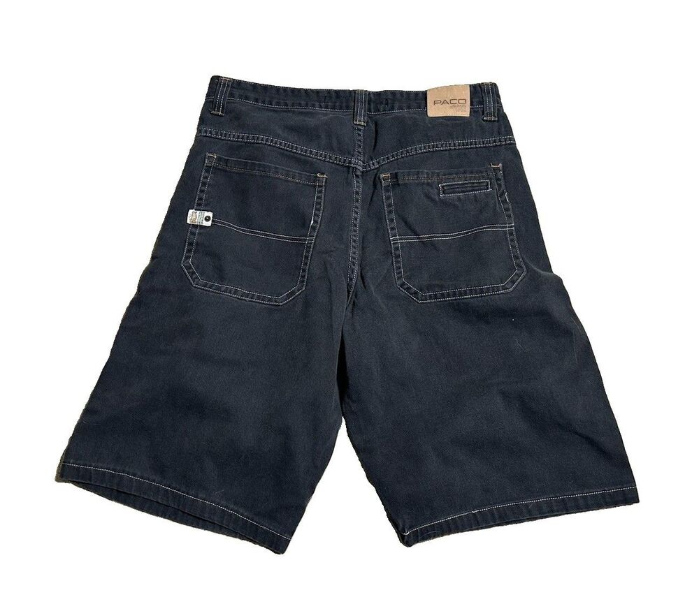 Paco Jeans Carpenter Shorts Vintage 90s Skater Mens 38 Black Baggy Jorts